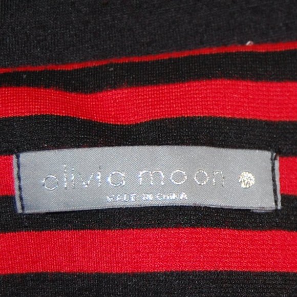 OLIVIA MOON  Women's Red/Blacked Striped one Button Jacket Size Med. - Picture 8 of 11